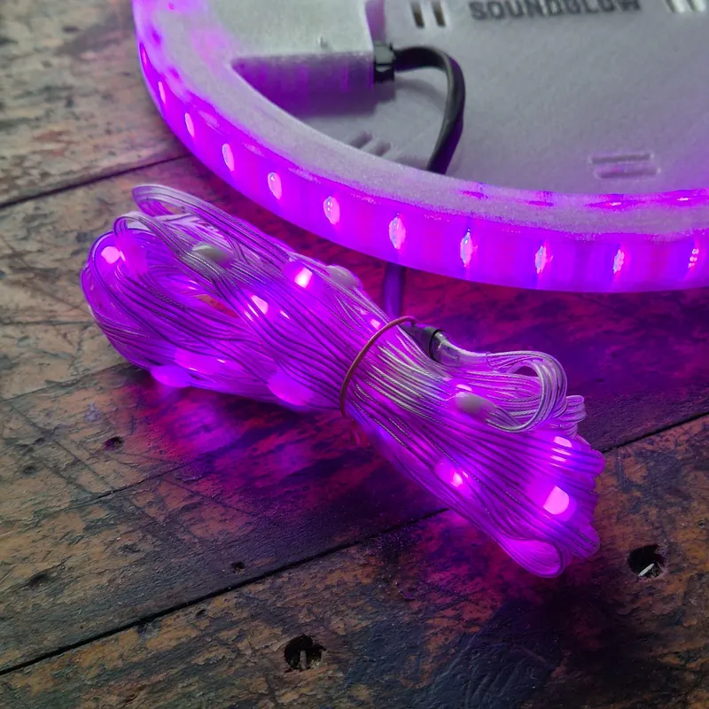 5 metre fairy-light extending the Party UFO's light show through camp